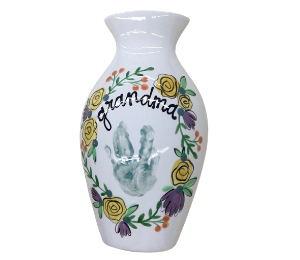 Metro Pointe Floral Handprint Vase