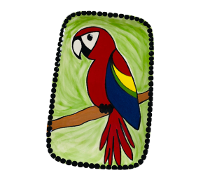 Metro Pointe Scarlet Macaw Plate