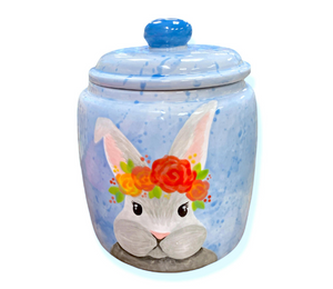 Metro Pointe Watercolor Bunny Jar